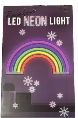 Glow Rainbow LED Neon Light Wall Mounted USB Battery Multicolor Indoor Bedroom