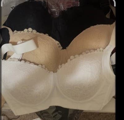 Women's Lace Balconette Bra Underwired 90B White Beige Black New with Tags