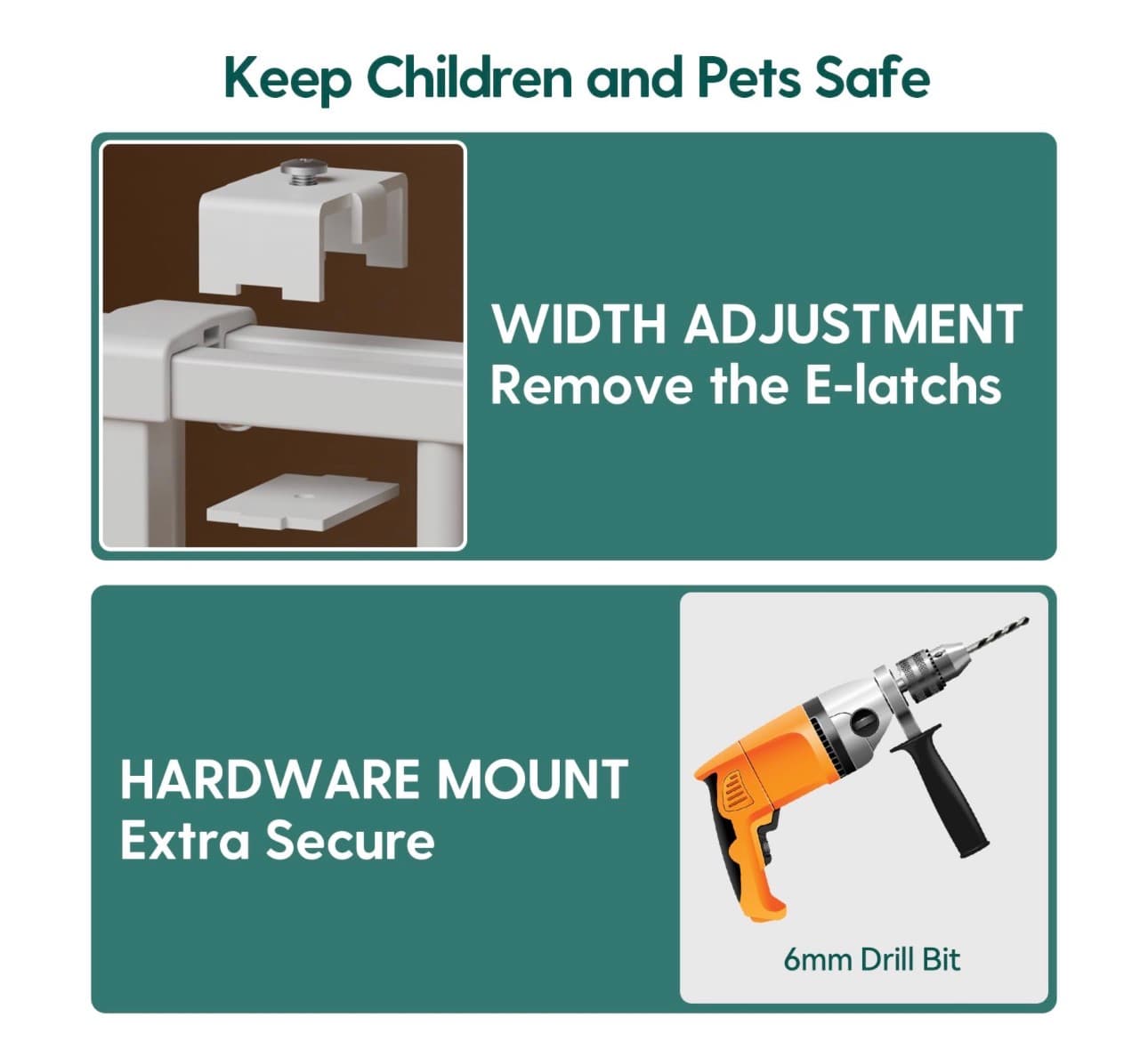 Babelio Baby Gate No Threshold Bar 43 Inch Walk-Thru - Thumbnail 6