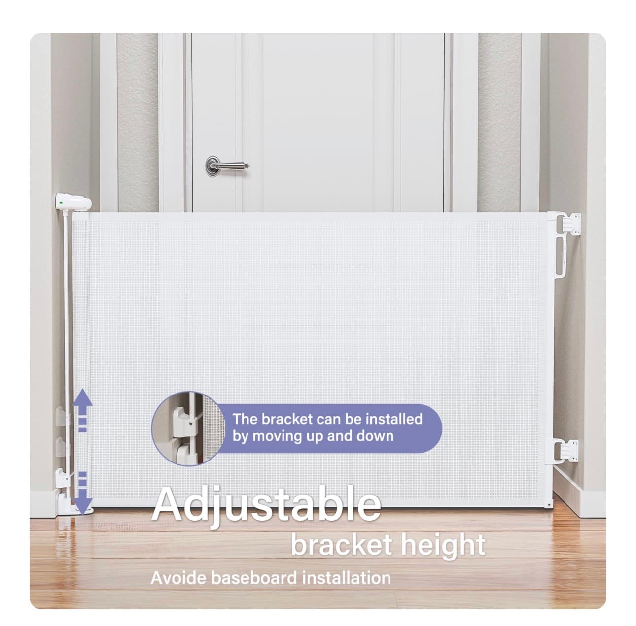Retractable Safety Gate 34" x 54" Adjustable Baby Pet Barrier - Thumbnail 2