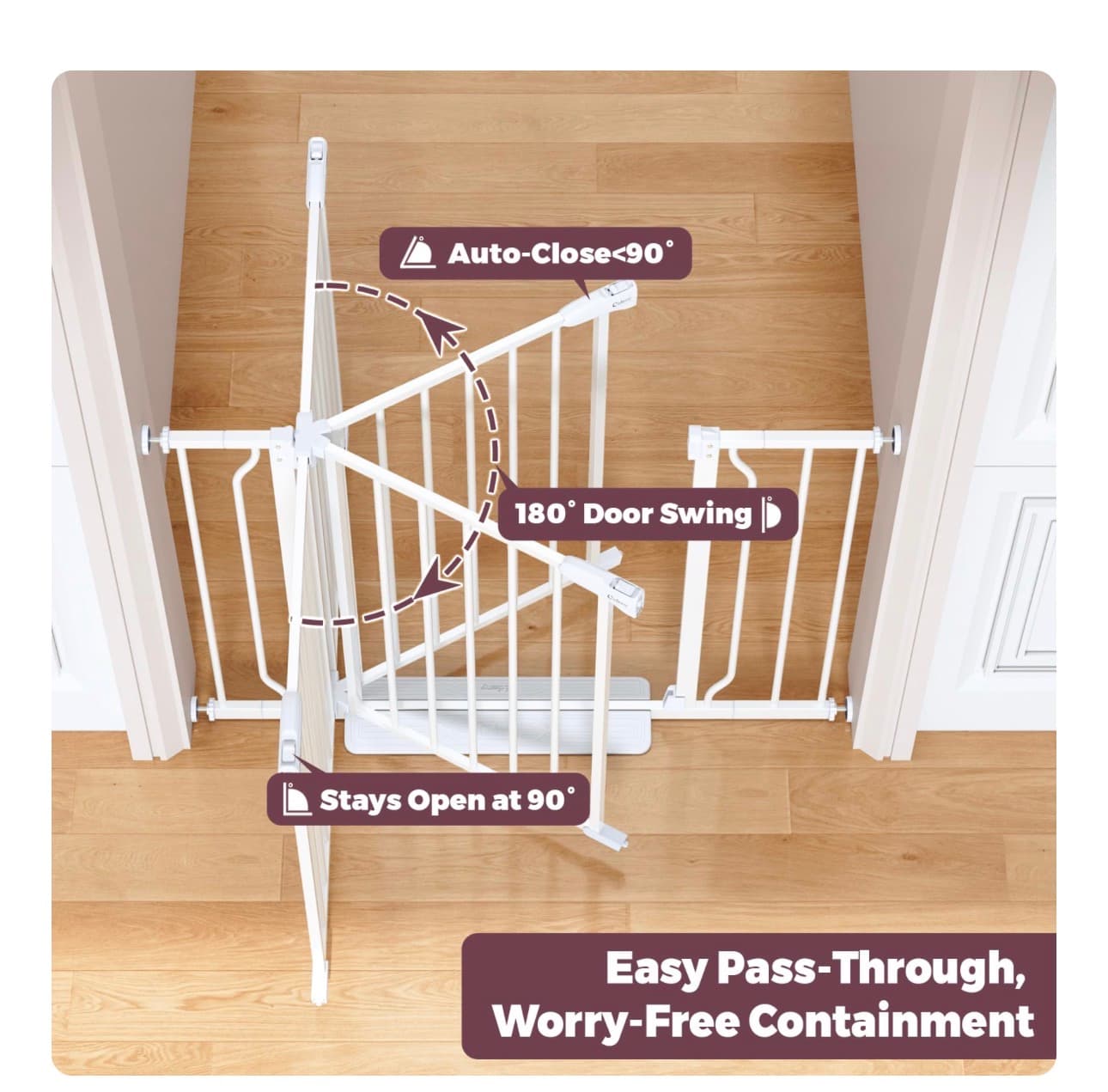 Cidery Baby Safety Gate with Auto-Close and Dual-Lock - Thumbnail 3