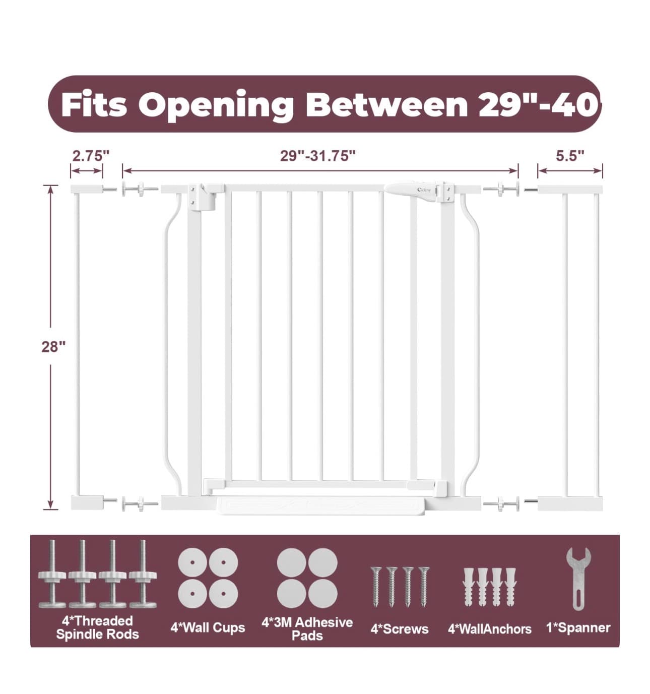 Cidery Baby Safety Gate with Auto-Close and Dual-Lock - Thumbnail 5