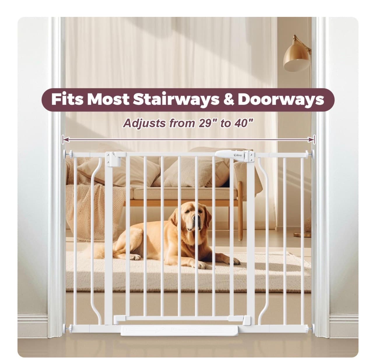 Cidery Baby Safety Gate with Auto-Close and Dual-Lock - Thumbnail 8