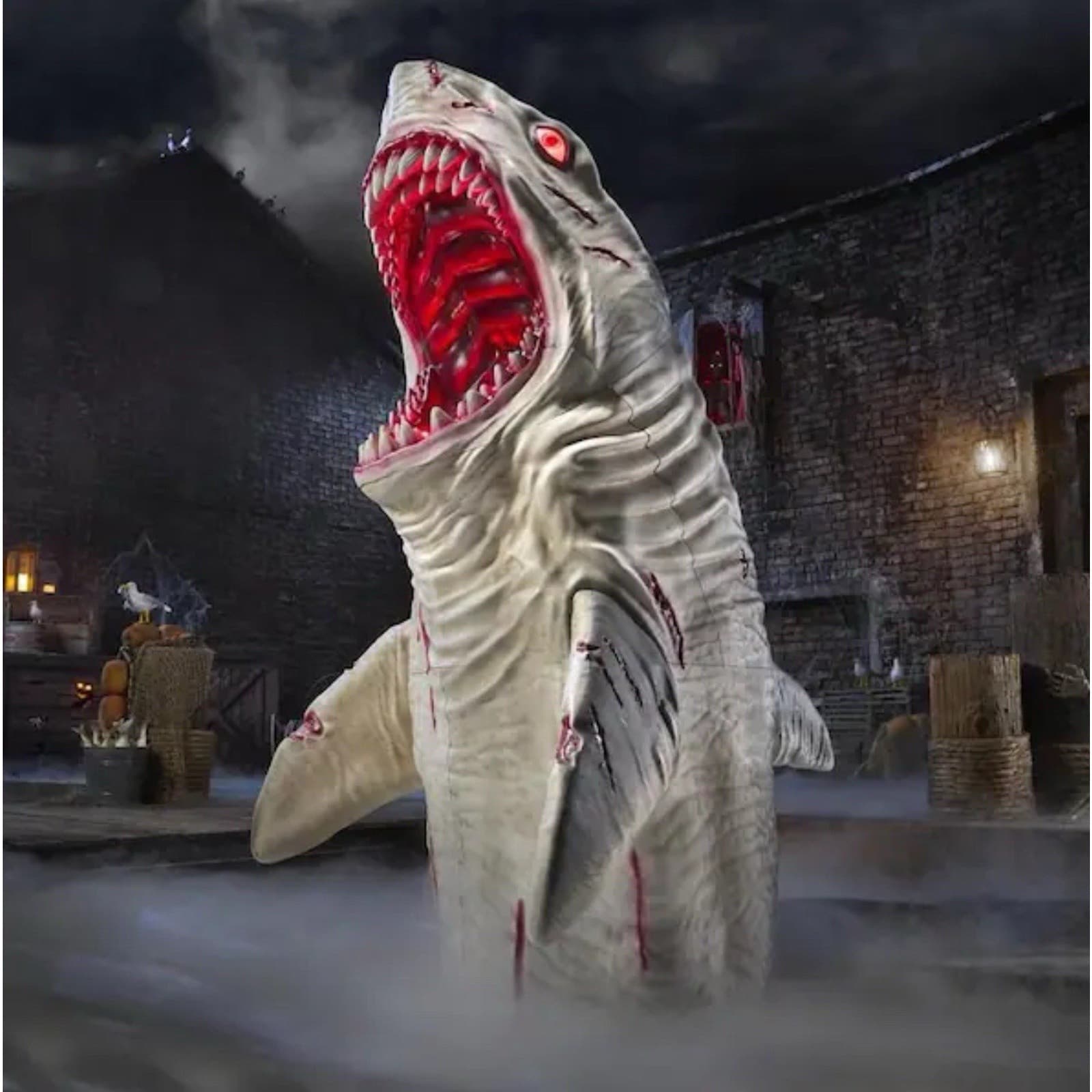 HOME DEPOT 7 FOOT Dead Water LED Megalodon Shark Halloween Prop Home Accents - Thumbnail 2