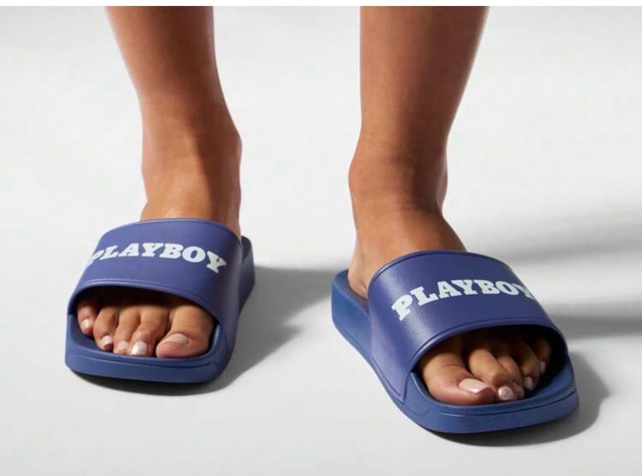 Playboy Blue Slide Sandals