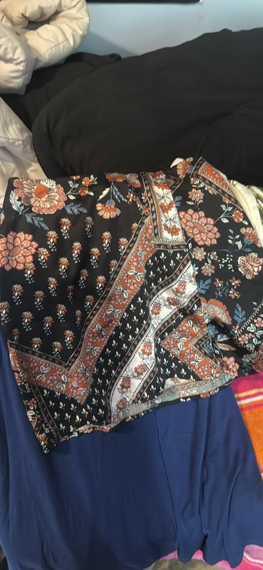 Floral Boho Maxi Skirt with Patchwork Design
