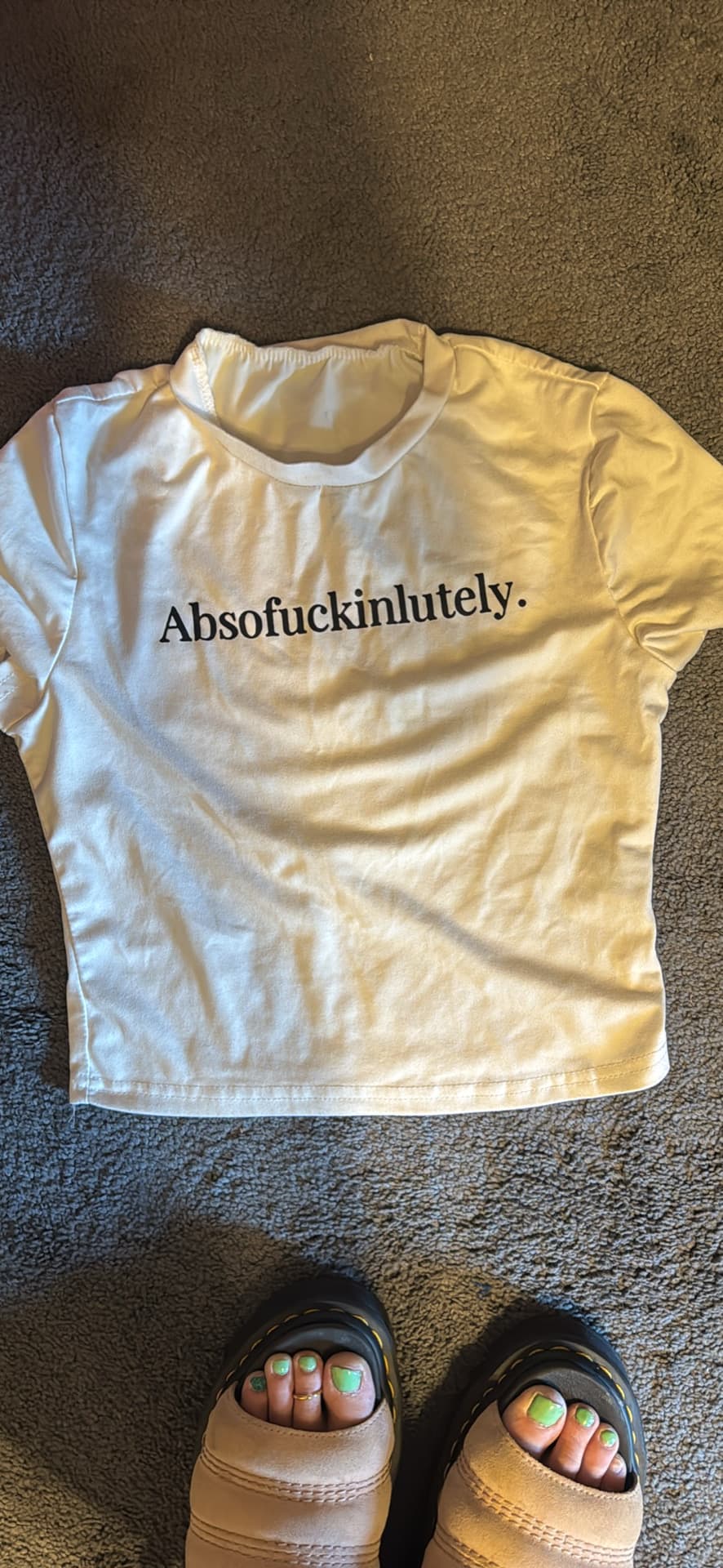 White Graphic Tee with Bold Text Print