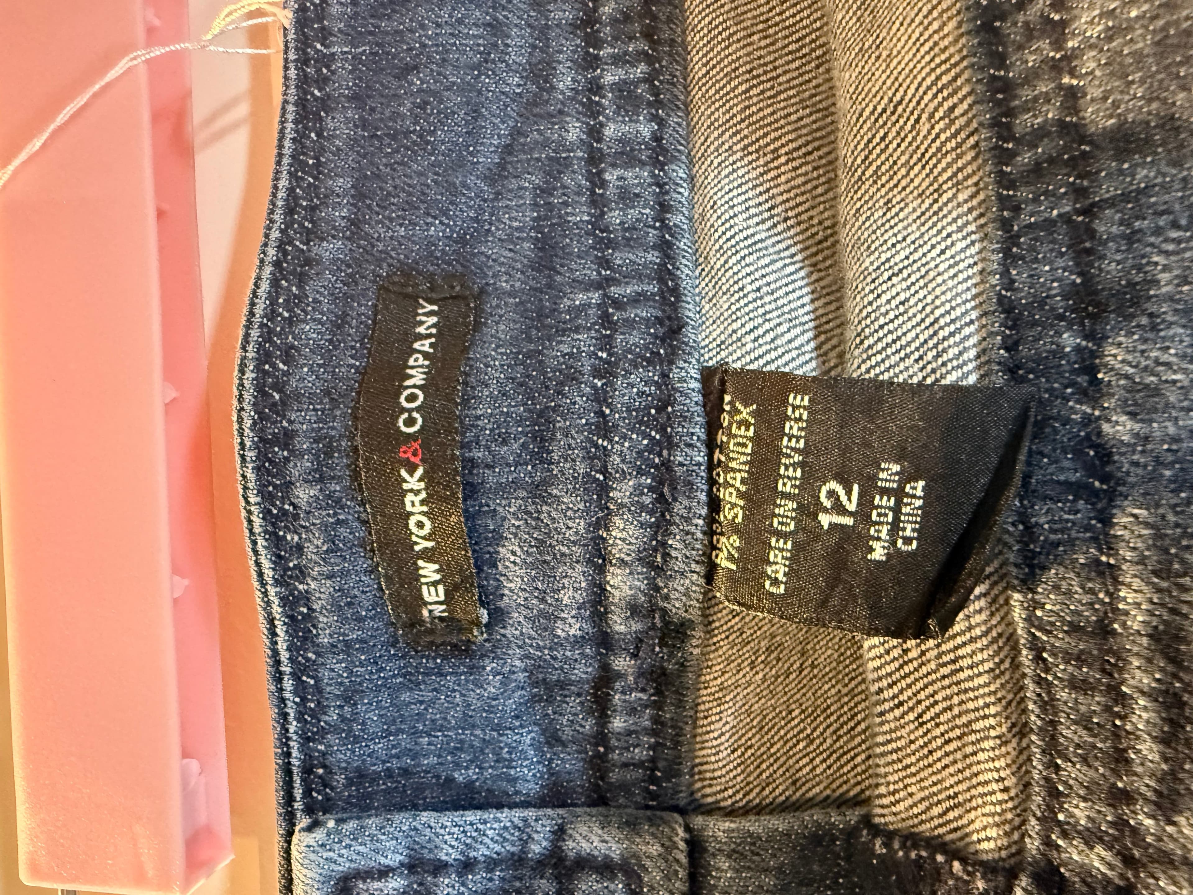 New York & Company Denim Skirt Size 12 Button Detail - Thumbnail 3