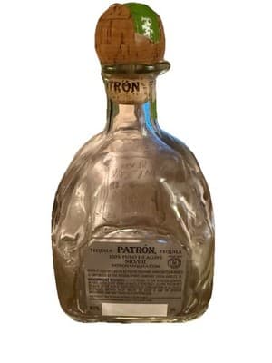PATRON SILVER BOTTLE WITH CORK , 750ml, Empty - Thumbnail 3
