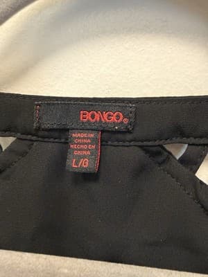 Bongo Women's Black Long Sleeve Cut Shoulder Top (L) - Thumbnail 3