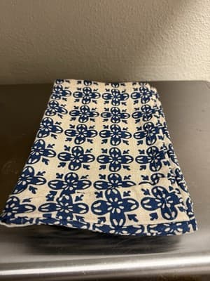 Mud Pie Cotton Cloth Dinner Napkins Set of 4 Indigo Blue NEW - Image 1