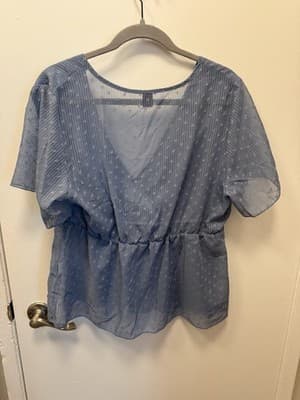 SHEIN Women’s Blue Wrap Top Size XL - Thumbnail 3