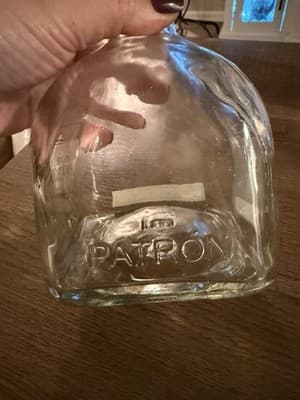 PATRON SILVER BOTTLE WITH CORK , 750ml, Empty - Thumbnail 2