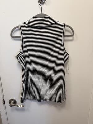 KnappStudio Women’s Black & White Striped Sleeveless Top (L) - Thumbnail 3