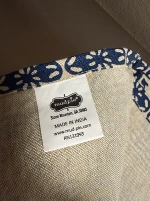 Mud Pie Cotton Cloth Dinner Napkins Set of 4 Indigo Blue NEW - Thumbnail 2
