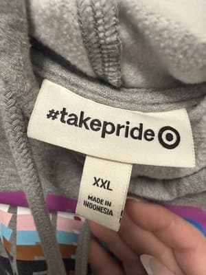 Take Pride Cropped Sweatshirt Rainbow Everyone Welcome 2XL - Thumbnail 3