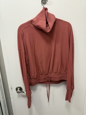 Sweaty Betty Women's Blush Pink Midriff Turtleneck Sweatshirt Size XL - Thumbnail 4