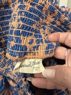 Universal Threads Orange & Blue Ruffled Mini Skirt Size XXL - Thumbnail 3