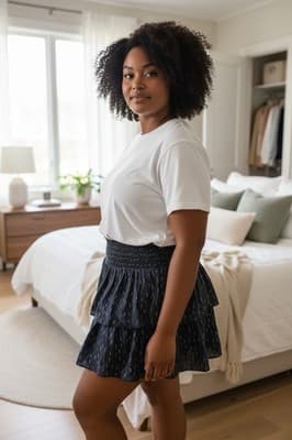 Universal Thread Navy Ruffled Mini Skirt Size XXL - Image 1