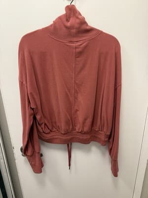 Sweaty Betty Women's Blush Pink Midriff Turtleneck Sweatshirt Size XL - Thumbnail 3