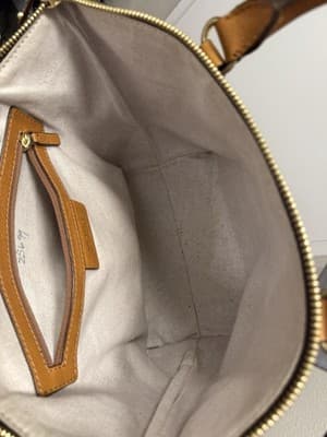 Michael Kors Tote Bag Two Tone Brown With Logo Print - Thumbnail 5