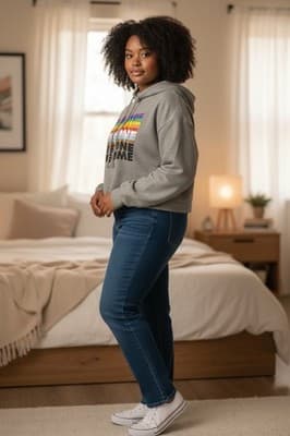 Take Pride Cropped Sweatshirt Rainbow Everyone Welcome 2XL - Image 1