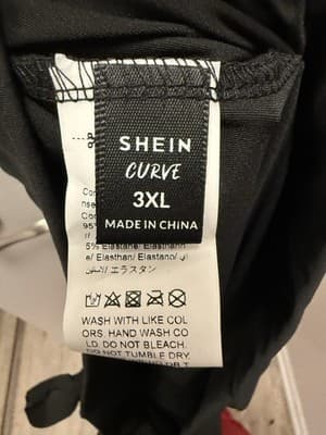 SHEIN Black Curve Pencil Skirt With Ruffle Flair 3XL - Thumbnail 4