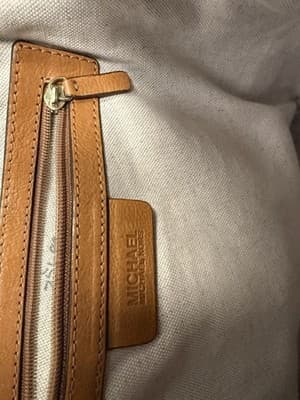 Michael Kors Tote Bag Two Tone Brown With Logo Print - Thumbnail 4