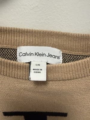 Calvin Klein Women's Brown CK Logo Sweater Size L - Thumbnail 2