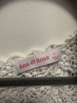 White Anna Rose Lace Top Size Large - Thumbnail 2