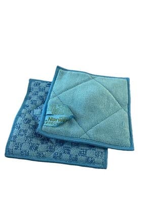 Norwex Enviro Scrub Cloths 2 Set of 6" Blue Microfiber for Dish Cleaning - Image 1