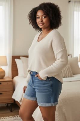 NWT Molly & Isadora Womens Jean Shorts Size 24 - Image 1