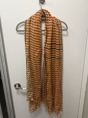 prAna LUCINDA SCARF Women's Accessory Wrap Orange Stripe - Thumbnail 2