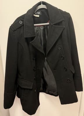 Apt. 9 Women's Black Cotton XL Pea Coat - Image 1