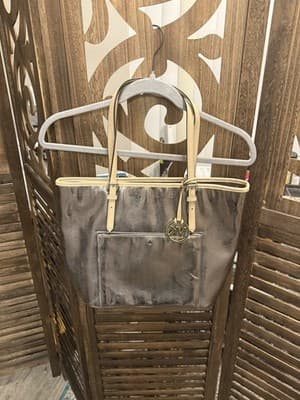 Michael Kors Large Silver Tone Metallic Tote - Image 1