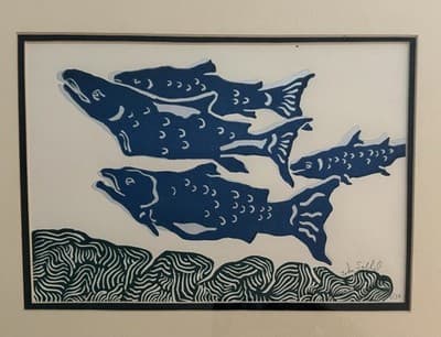 Original Salmon Painting From Seattle Artist - Image 1