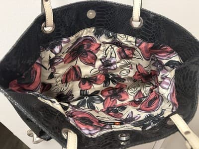 Black Soft Wilson Leather Handbag Purse Shoulder Bag - Thumbnail 3