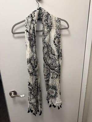 Quagga Green Label Light Weight Black And White Scarf - Thumbnail 2
