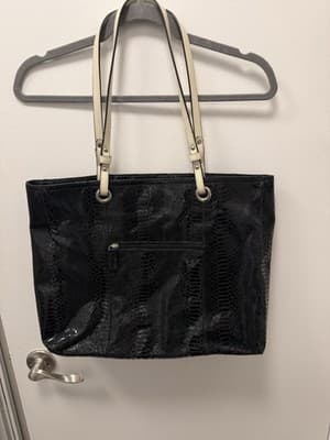 Black Soft Wilson Leather Handbag Purse Shoulder Bag - Image 1