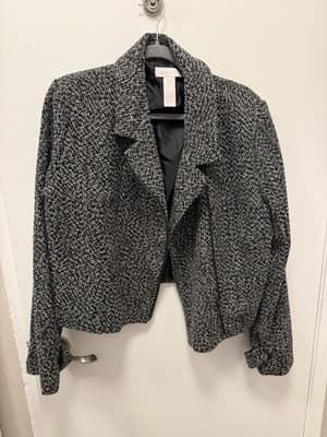 Covington Tweed Black And White Zip Up Jacket Women's Size 15 - Thumbnail 2