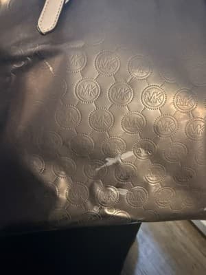 Michael Kors Large Silver Tone Metallic Tote - Thumbnail 5