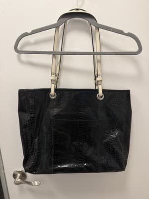 Black Soft Wilson Leather Handbag Purse Shoulder Bag - Thumbnail 2