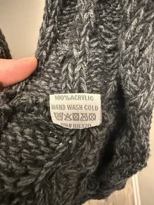 Wool Scarf Dark Grey C.C Exclusive Infinity - Thumbnail 3