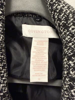 Covington Tweed Black And White Zip Up Jacket Women's Size 15 - Thumbnail 3
