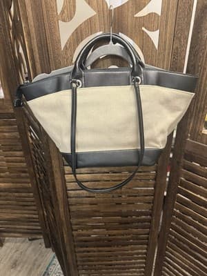 London Fog Women's Purse Beige and Black Tote Bag - Thumbnail 3