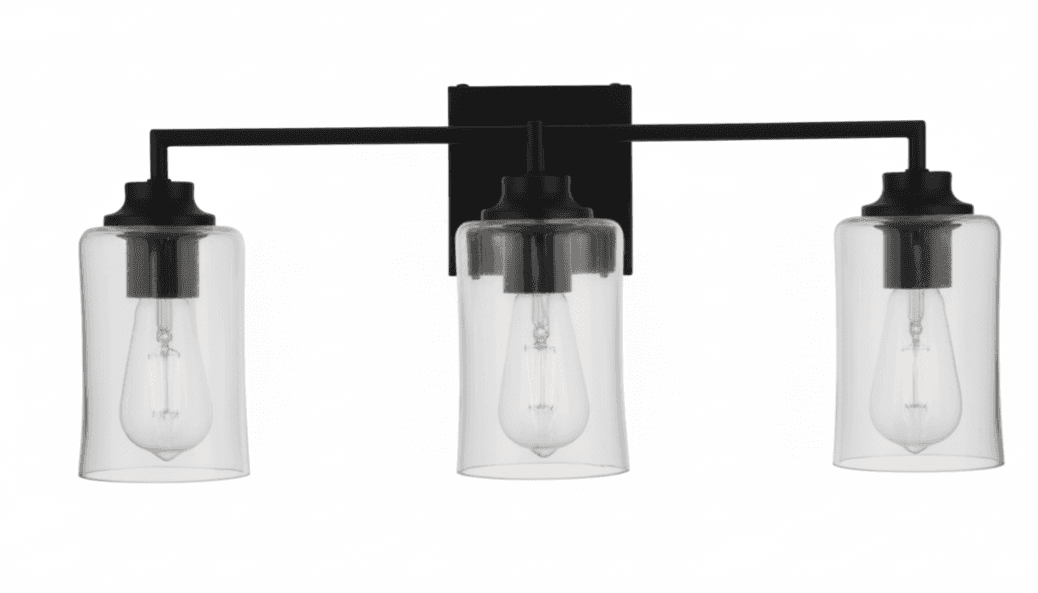 Living District Mac Wall Sconce Black Frame Clear Glass