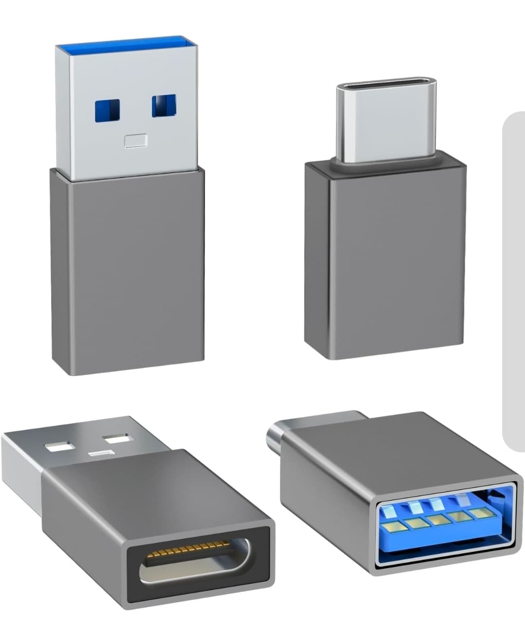 2 USB C to USB 3.0 + 2 USB 3.0 to USB C Adapter for Fast Charging and Data Transfer - Image 1