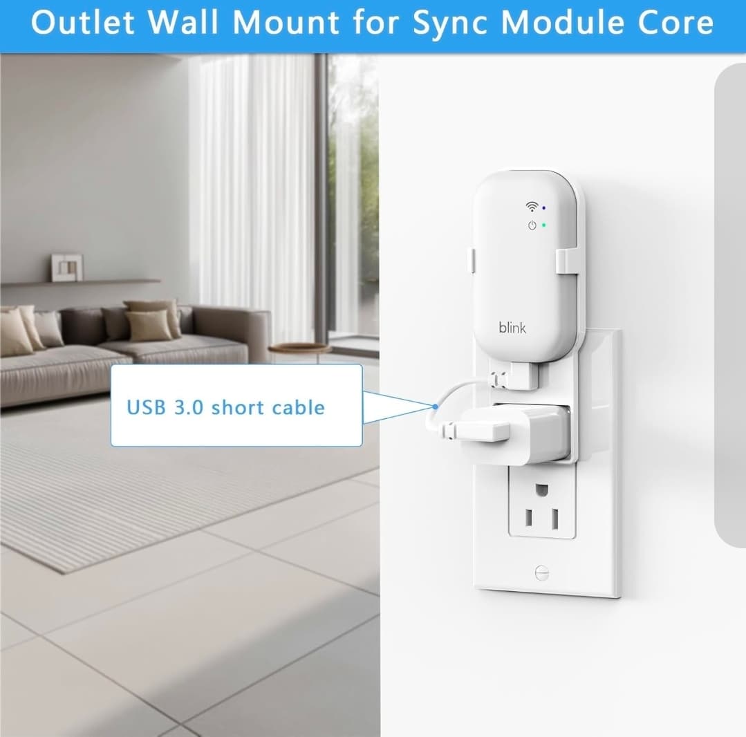 Blink Sync Module Core Outlet Wall Mount with USB 3.0 Cable - Thumbnail 2
