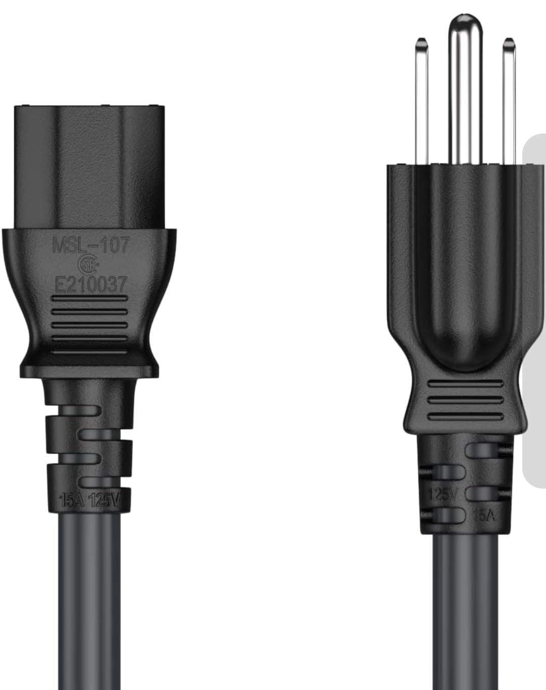 NEMA 5-15P to IEC 320 C13 Power Cable 15A 125V - Thumbnail 2