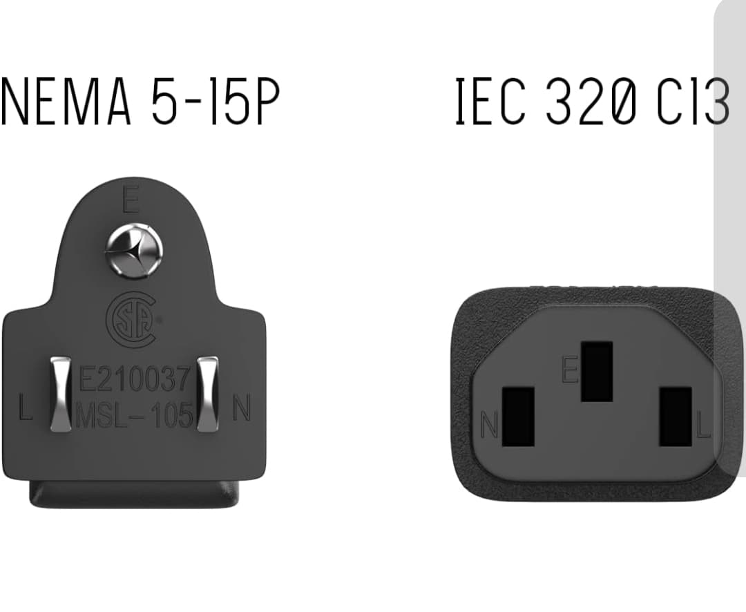 NEMA 5-15P to IEC 320 C13 Power Cable 15A 125V - Thumbnail 4